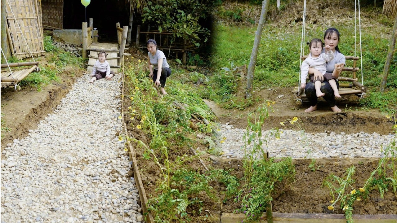 Ly Tieu My Transforms Barren Land into a Beautiful Home - Paving the Way with Stones