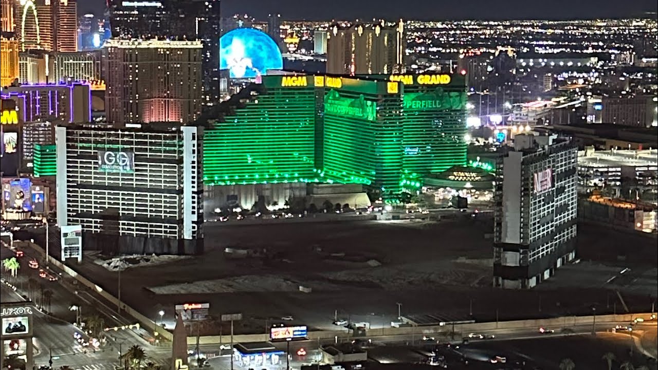 Tropicana Implosion view from Foundation Room implosion party #dropthetrop