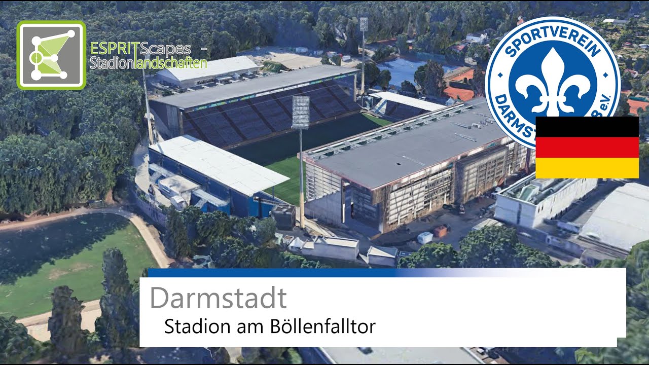 Stadion am B&ouml;llenfalltor | SV Darmstadt 98 | Google Earth 360&deg; Rotation