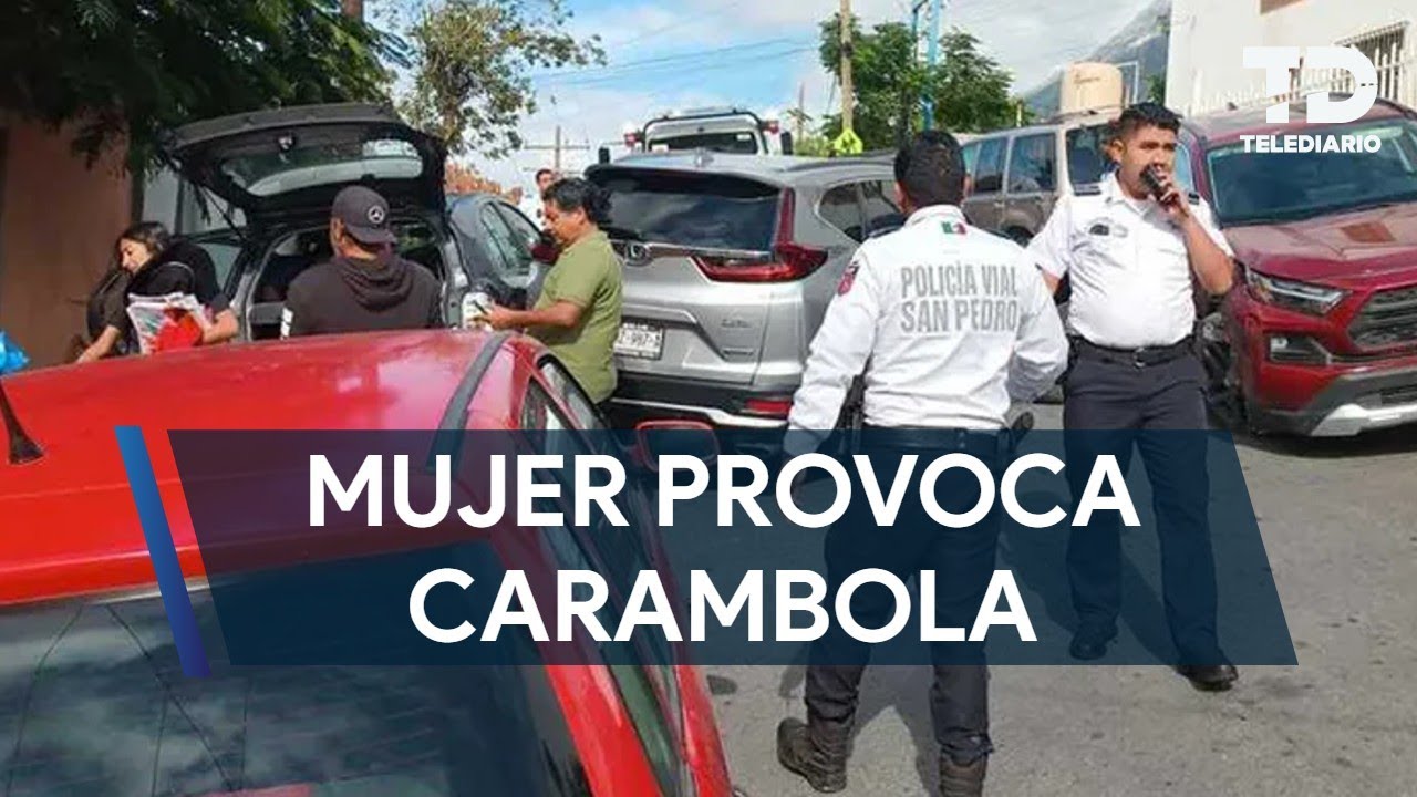 Mujer en estado de ebridad provoca carambola en San Pedro; durmió con el motor encendido