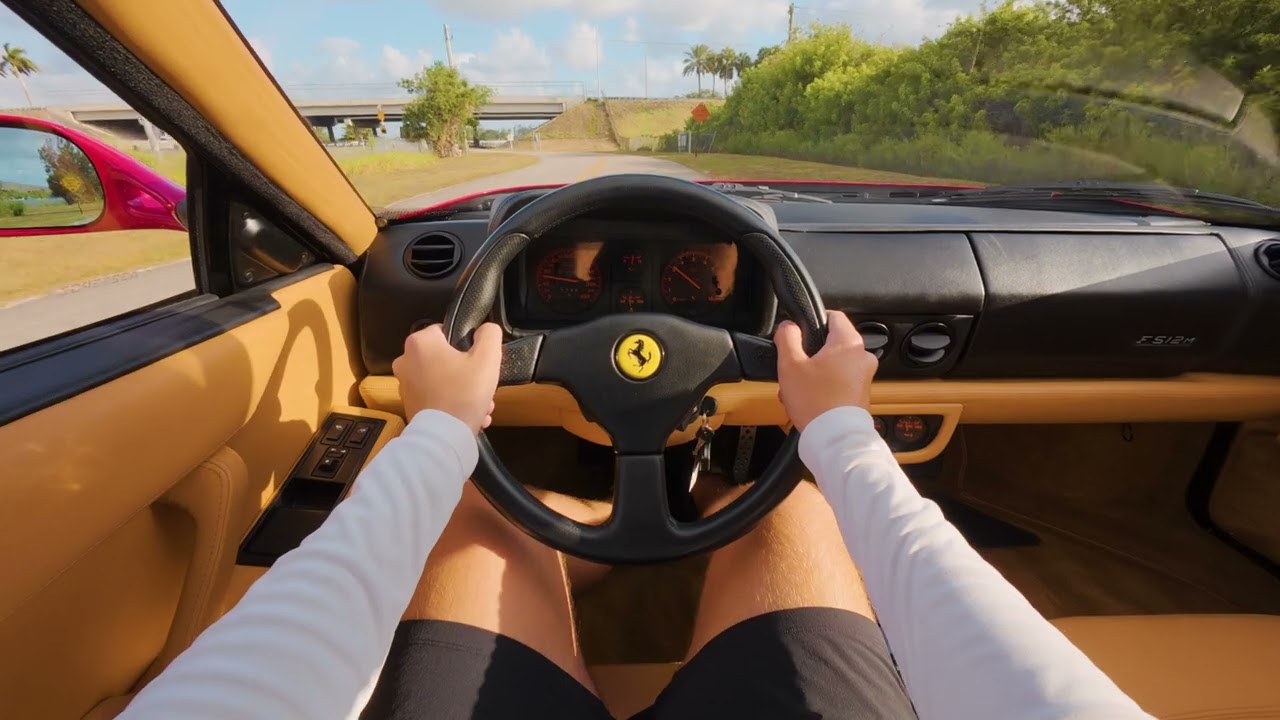 10k-Kilometer 1995 Ferrari F512 M cold start, driving, walk around video