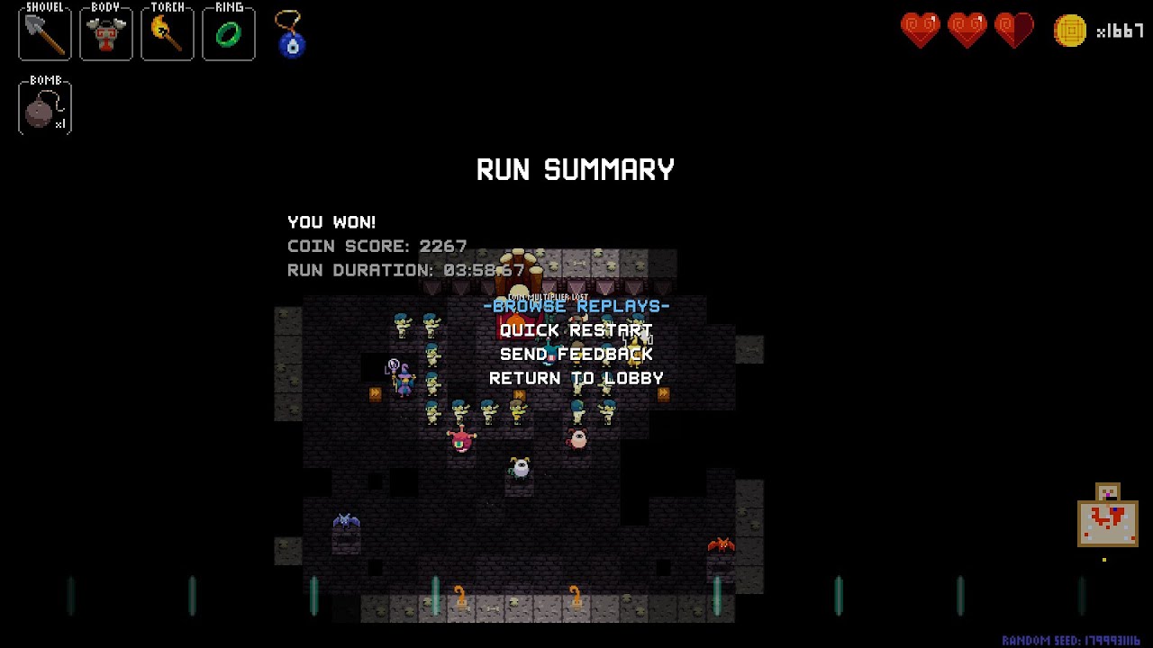 Shovel Knight Crypt of the Necrodancer (3:58.67)