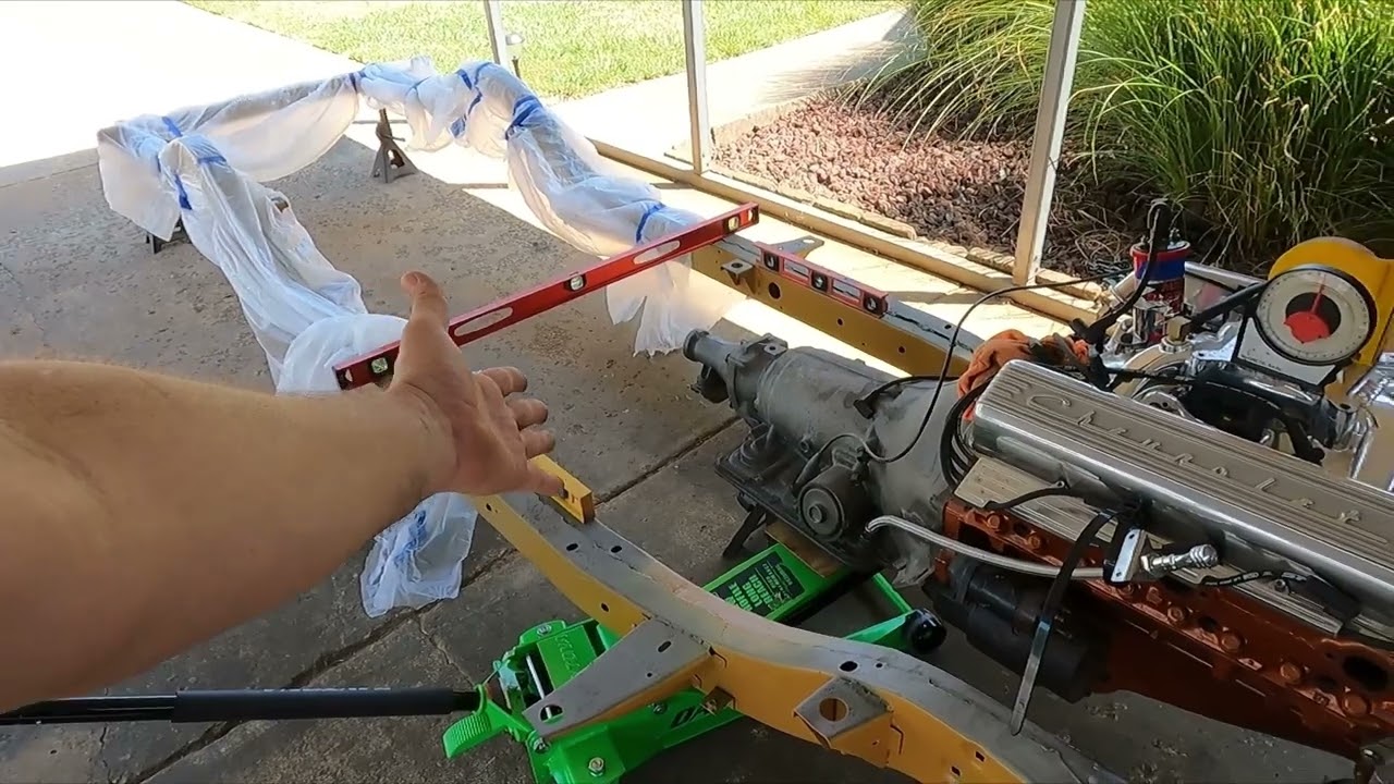 Steve's 55 Day 26 = Transmission Crossmember Repair and Set Up