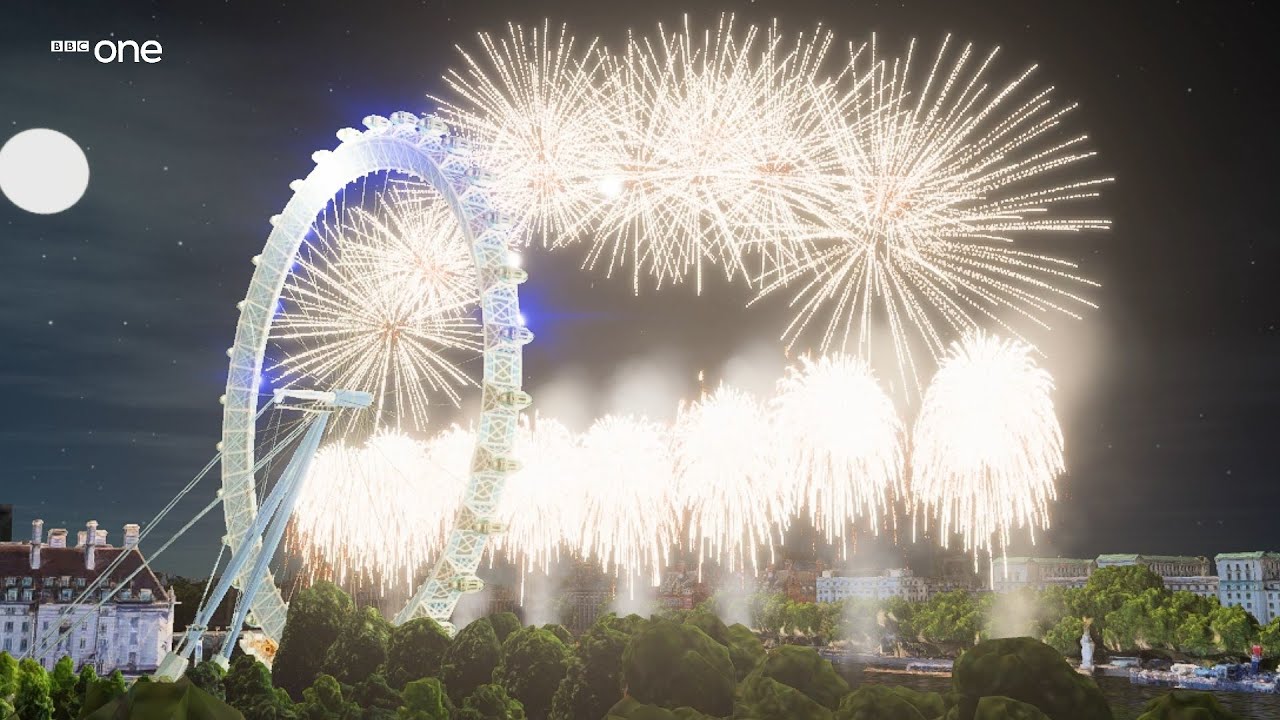 London New Year Fireworks Live 2009 - recreated (original)
