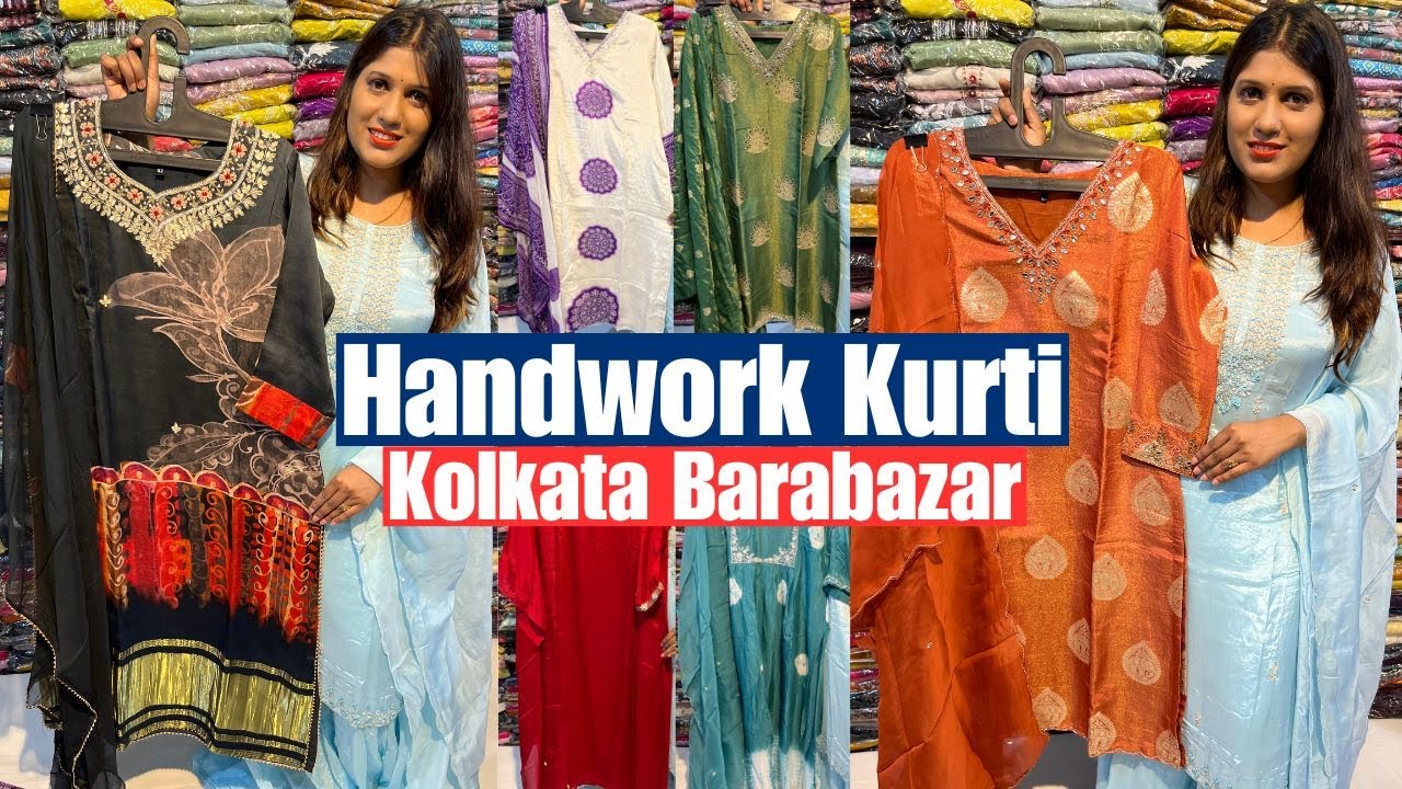 Cotton/ Crepe/ Dola Silk/ Chinon/ Handwork Kurti Wholesale Price in Kolkata Barabazar