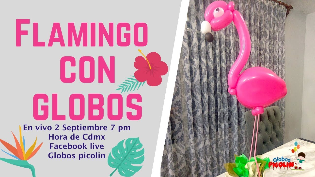 Flamingo con globos para centro de mesa #226