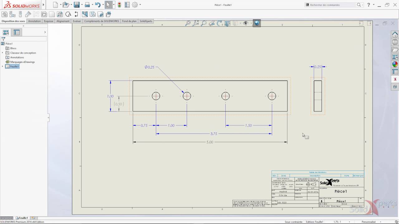 SOLIDWORKS 2016 -  Réorganiser les cotes automatiquement  - Juillet 2016