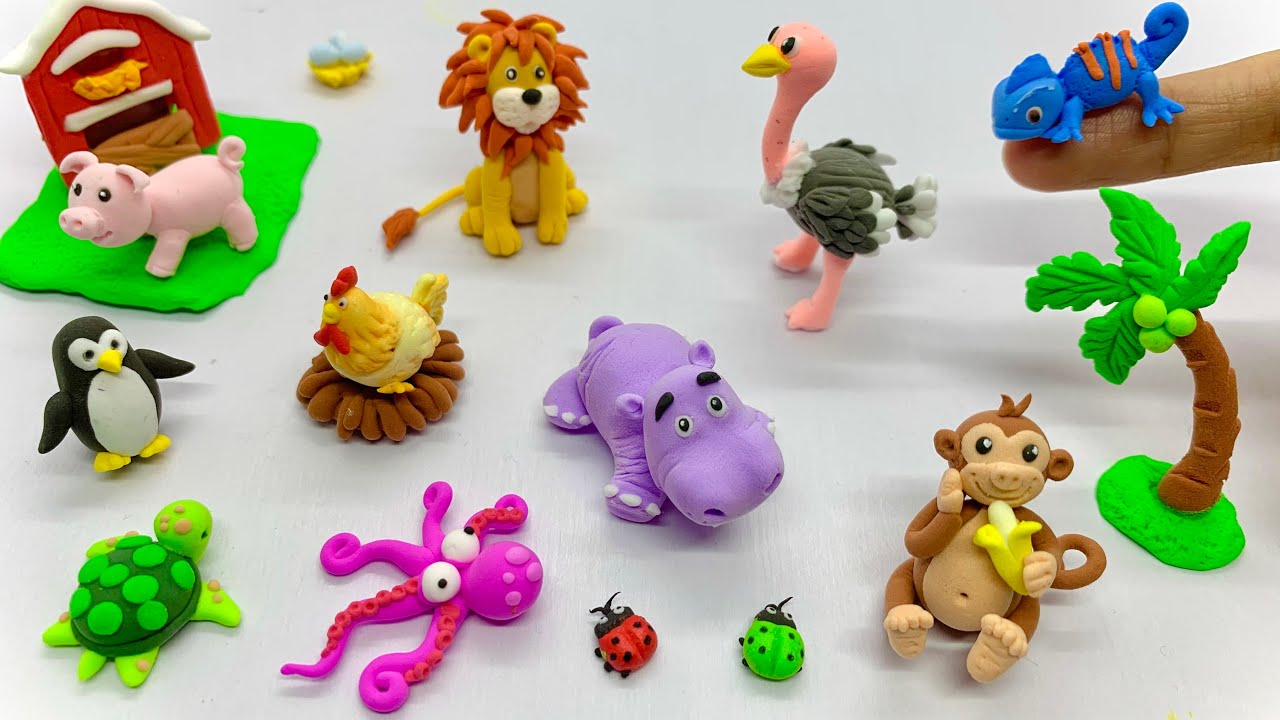 DIY How To Make Cute Polymer Clay Miniature Animals | Easy Clay Animals For Beginner