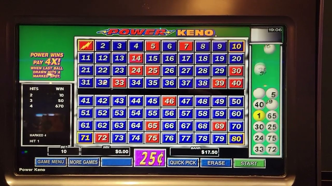 Power Keno max bet live play