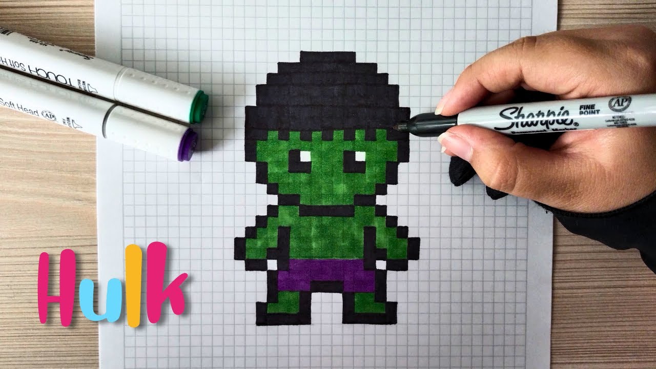 Как нарисовать ХАЛКА в PIXEL ART — пошаговое руководство