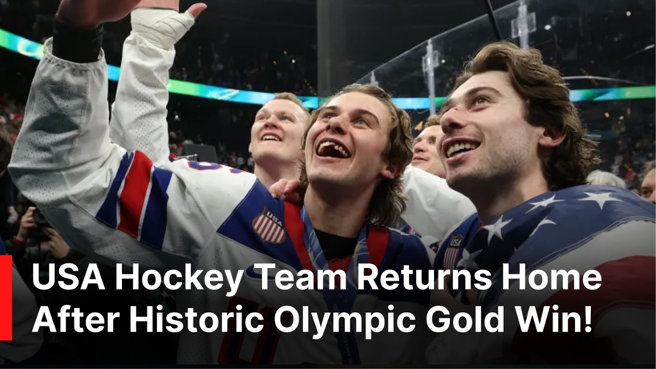WATCH: USA Hockey Team Celebrates Olympic Gold as Champions Return Home | AD1Z