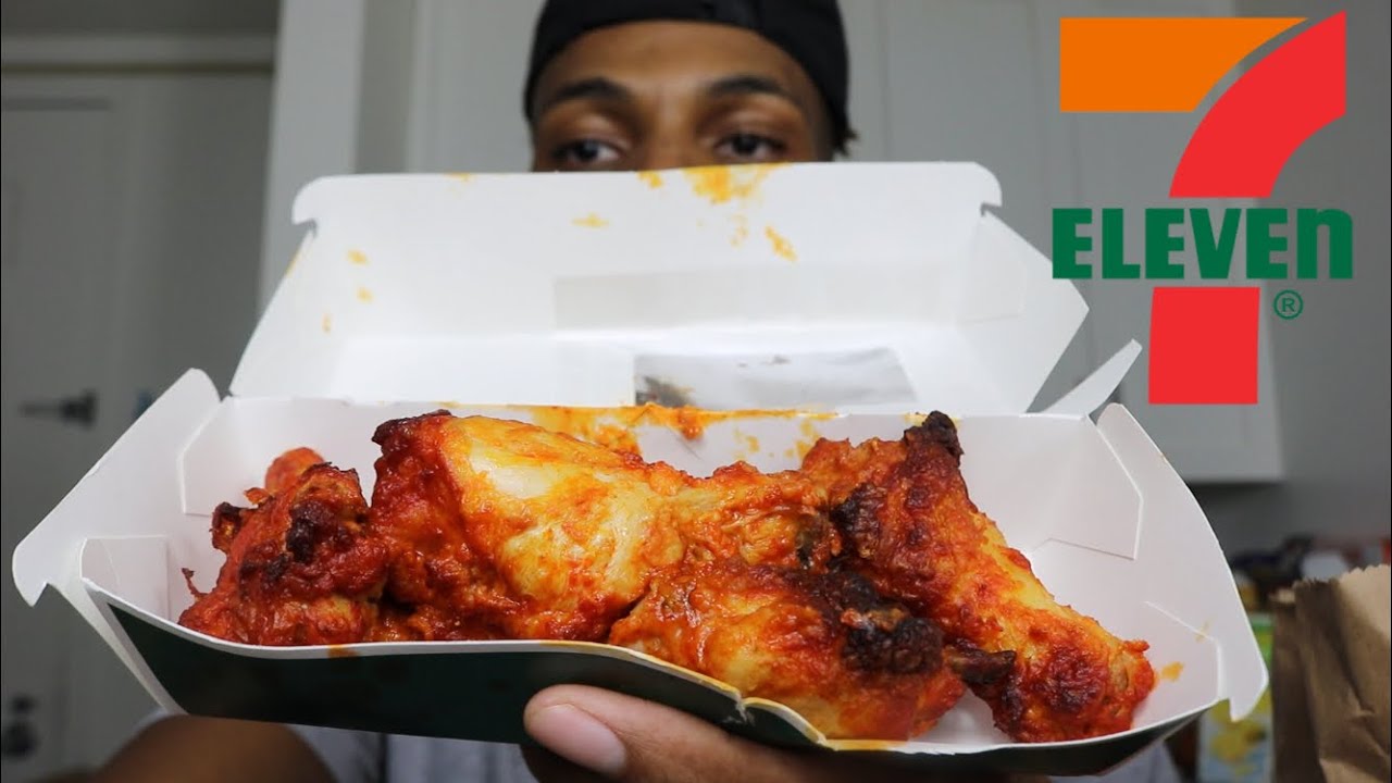 EATING 7-ELEVEN SPICY CHICKEN WINGS!