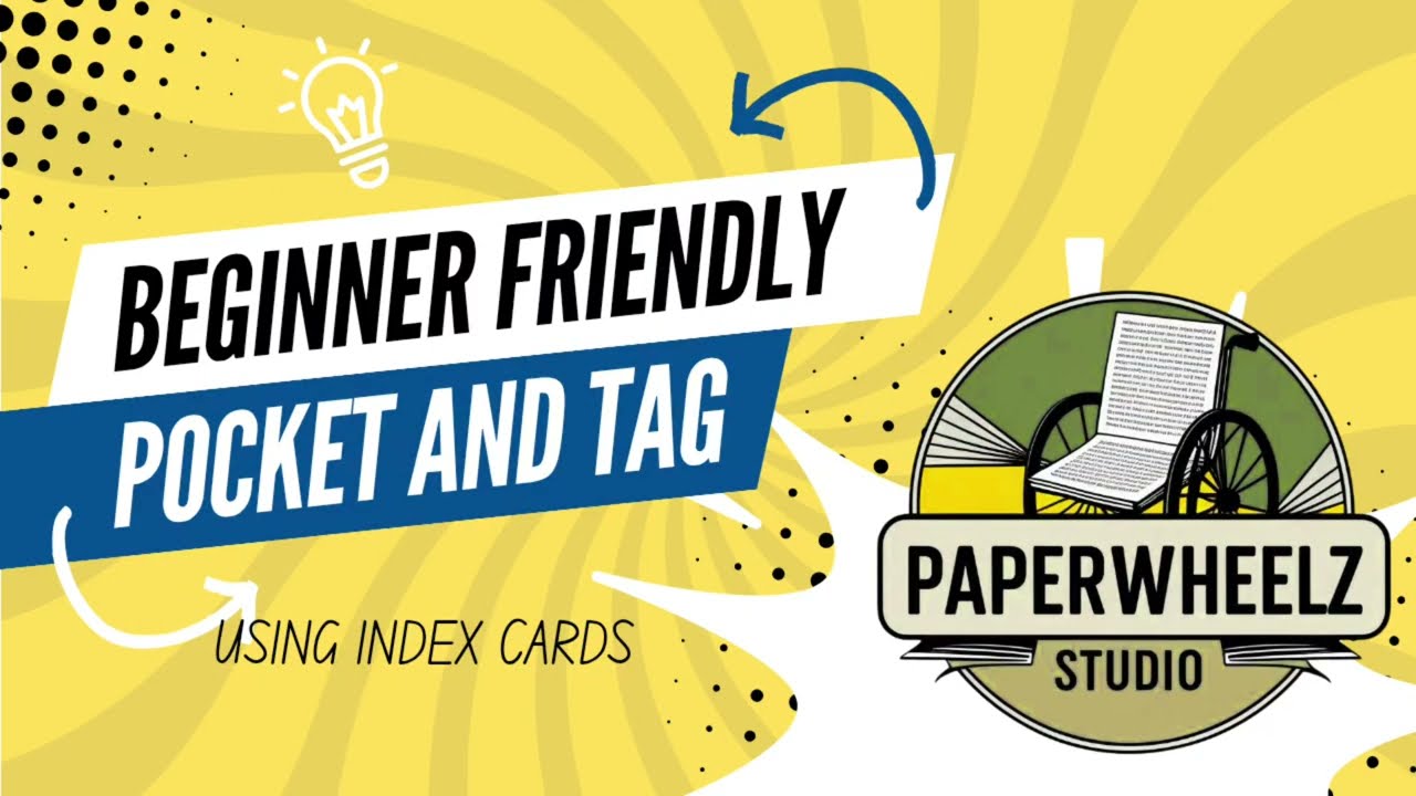 Beginner friendly tag and pocket made from index cards