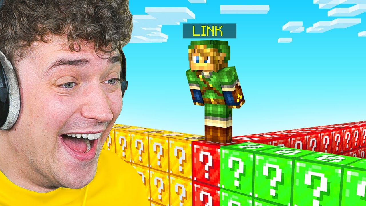 Minecraft 1v1v1 ZELDA Lucky Block Wall Battle!