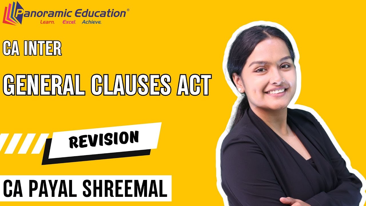 CA Inter Law Revision l General Clauses Act l Other Laws | CA Payal Shreemal