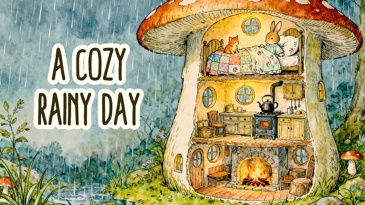 A Cozy Rainy Day in the Little Rabbit&rsquo;s Cottage 🌧️ | Gentle Storybook Folk Music