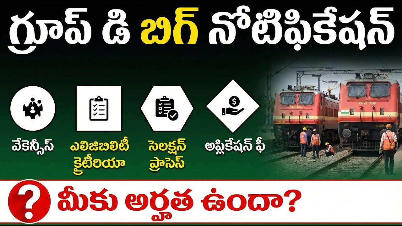 🔥 RRB Group D Big Update! రైల్వేలో భారీగా ఉద్యోగాలు? | Full Details in Telugu