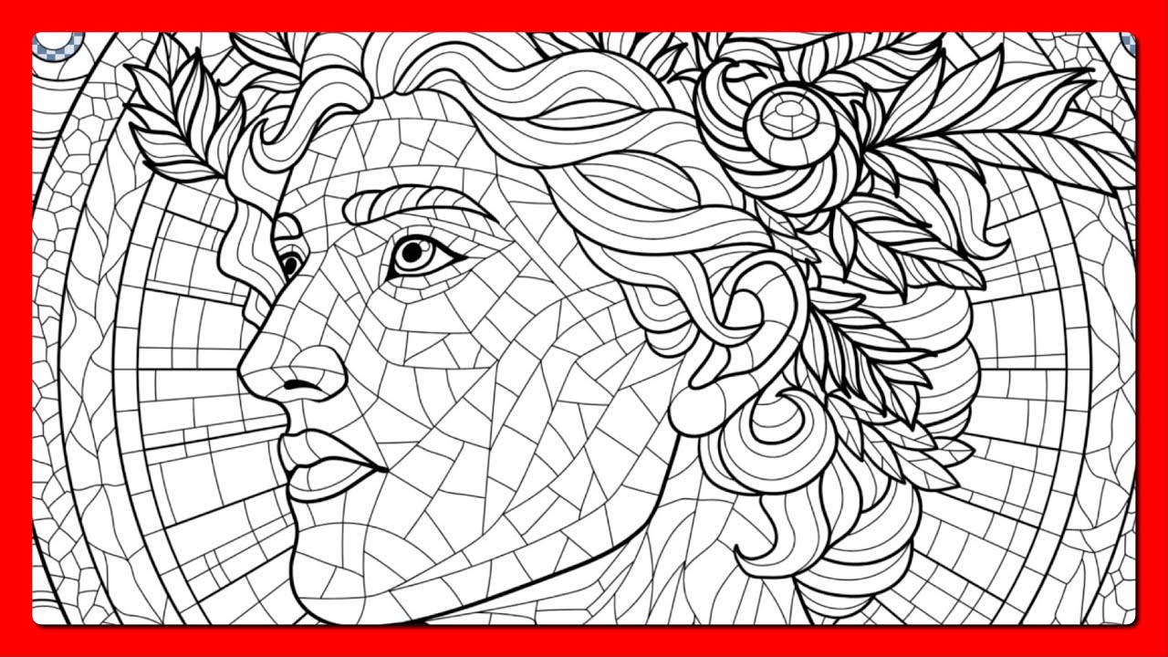 Happy Color by Number app Greek Roman God Portrait Mosaic Art 