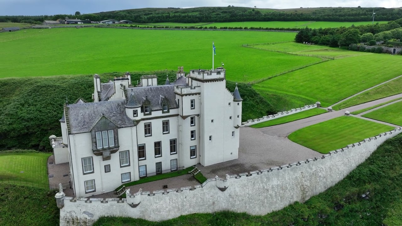 Dunbeath Castle Sutherland Drone Aerial video clip 774
