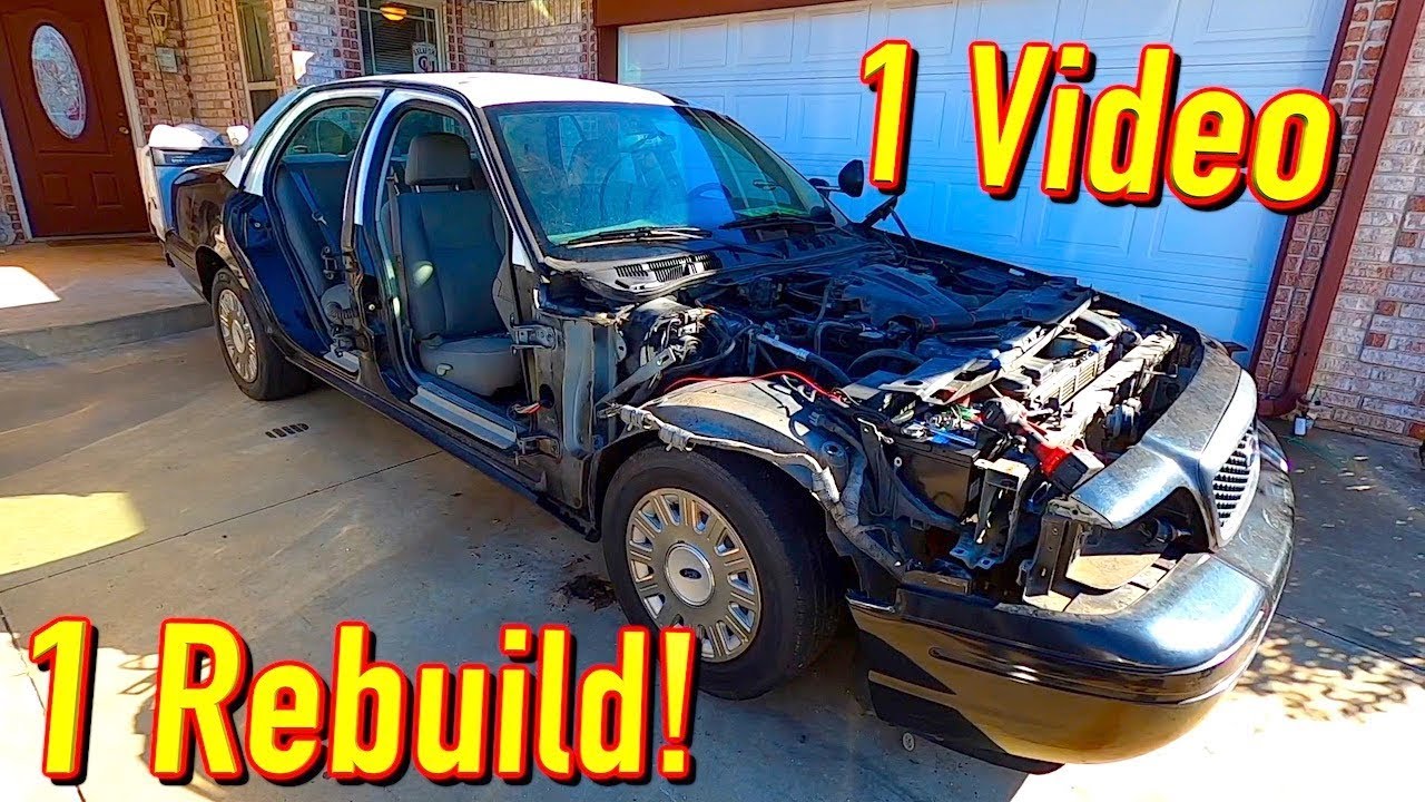 Rebuilding the $1250 Copart Salvage 09 Ford Crown Vic Police Car in 1 Video!