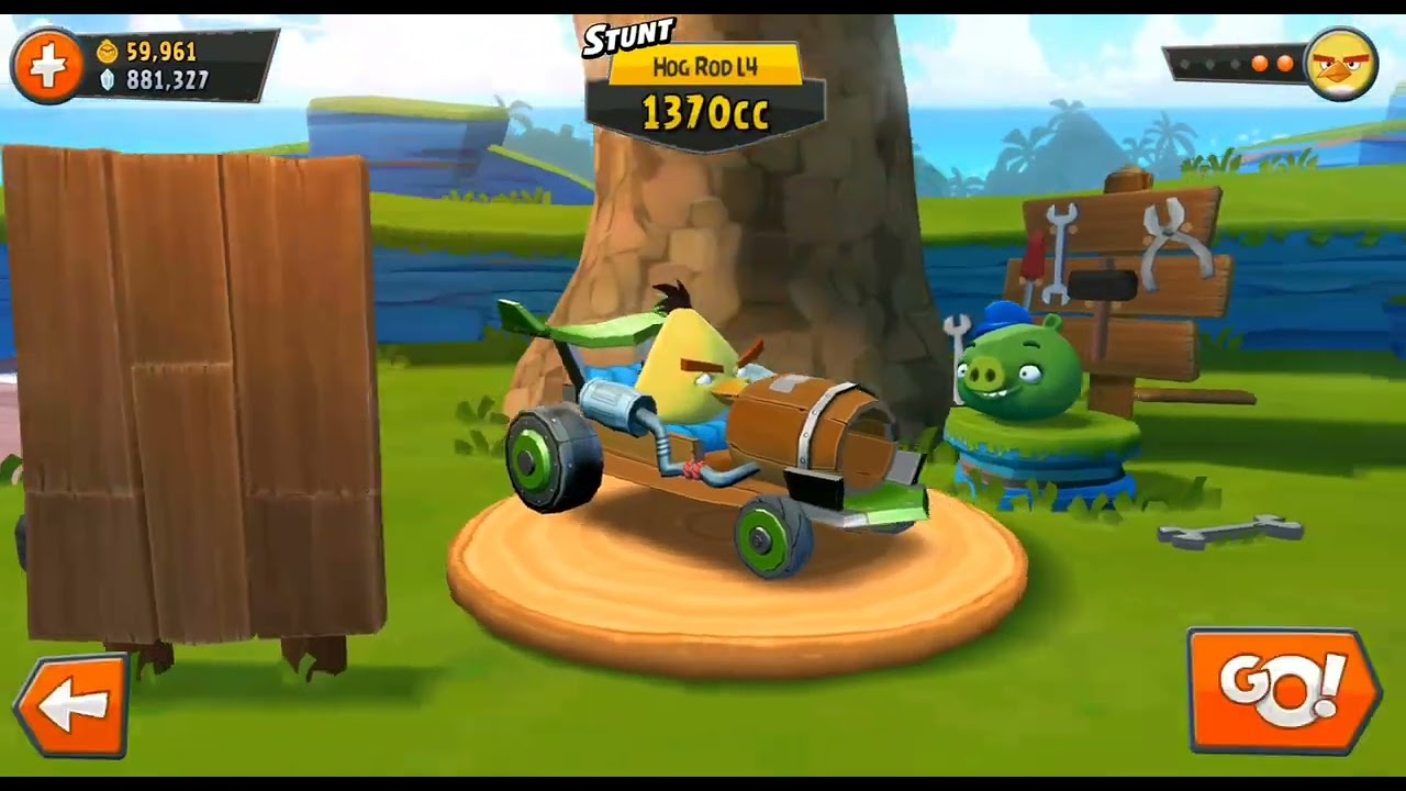 Angry Birds Go! Racing As Chuck In All Levels With Max Upgraded Karts