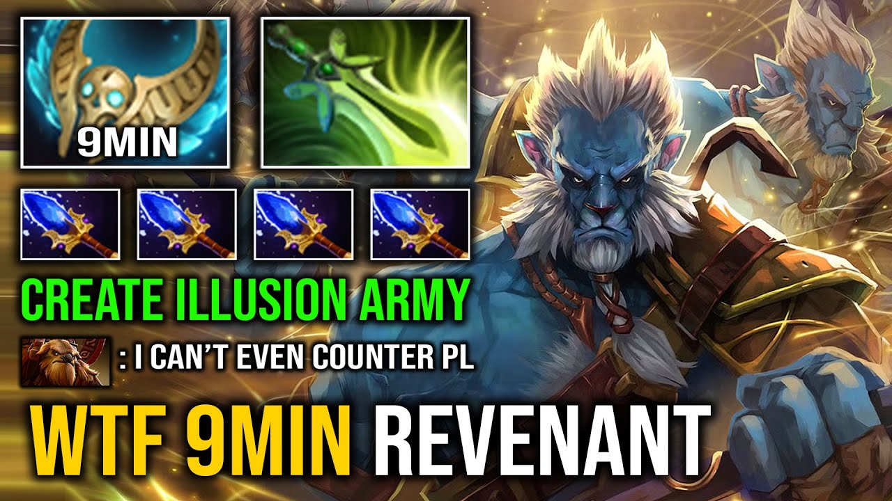 WTF 9MIN REVENANT Create Illusion Army Unlimited Crit 100% Can't Stop Phantom Lancer Dota 2