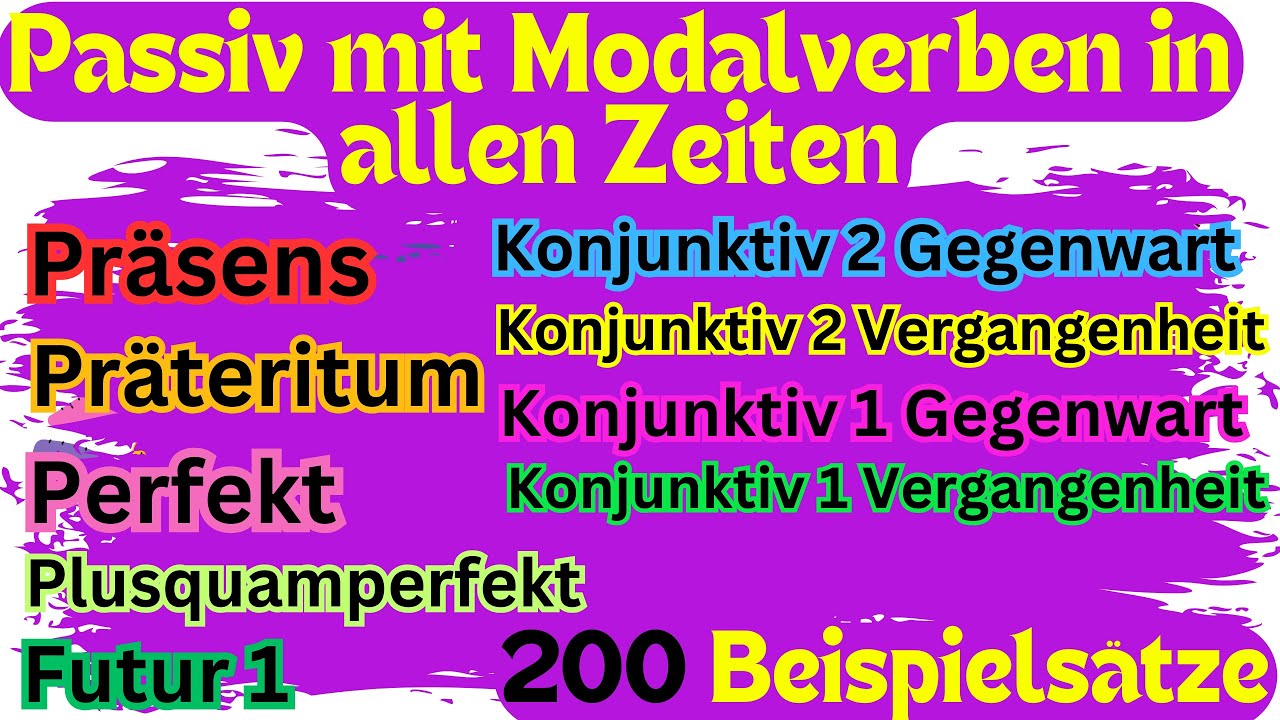 Deutsch B1 bis C1/Das Passiv mit Modalverb in allen Zeiten ( Präsens, Präteritum, Perfekt, Futur 1 )