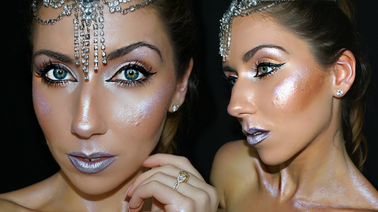 Full Face using ONLY HIGHLIGHTERS Makeup Challenge ♡ Amelia Rosina