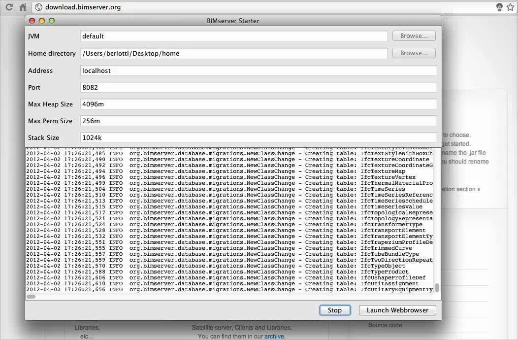 Download, install and setup BIMserver 1.1.0