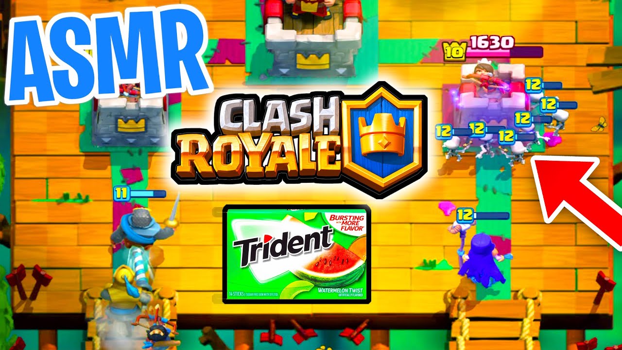 ASMR Gaming 😴 Clash Royale Mega Knight! Relaxing iPhone Gum Chewing 🎧 Whispering 💤