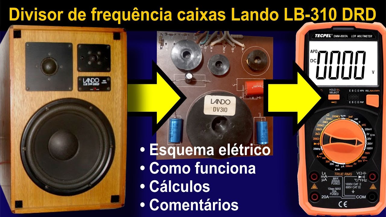 Divisor de frequência das caixas Lando LB-310 DRD - Esquema, funcionamento, cálculos e comentários