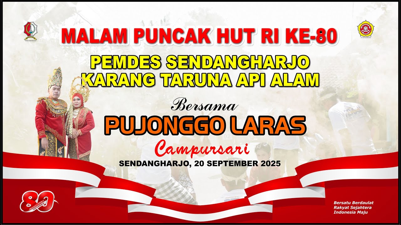MALAM PUNCAK HUT KE-80 RI PEMDES SENDANGHARJO & KARTAR API ALAM BERSAMA PUJONGGO LARAS CAMPUR SARI