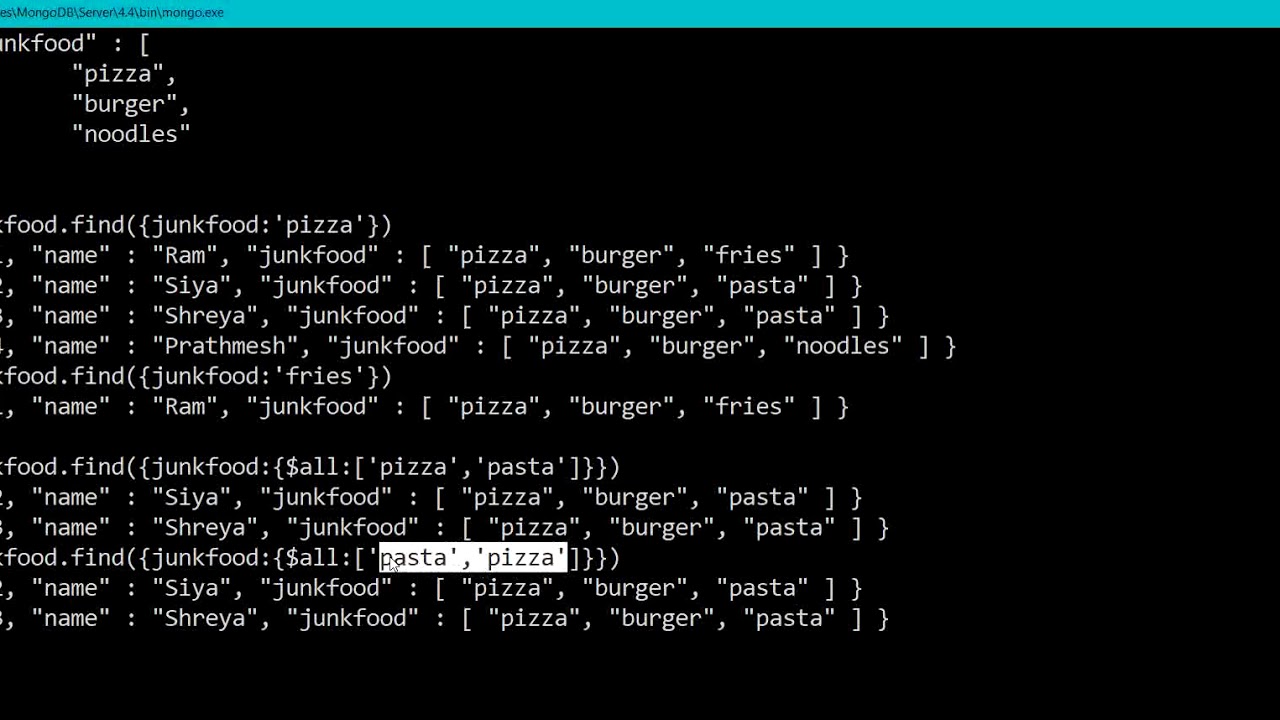 Array and Array Operations in MongoDB