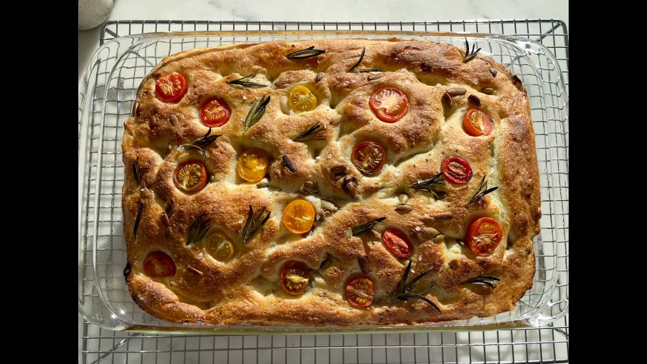 Pumpkin Seed Artisan Focaccia｜Slow Fermented | Golden, Airy & Rustic