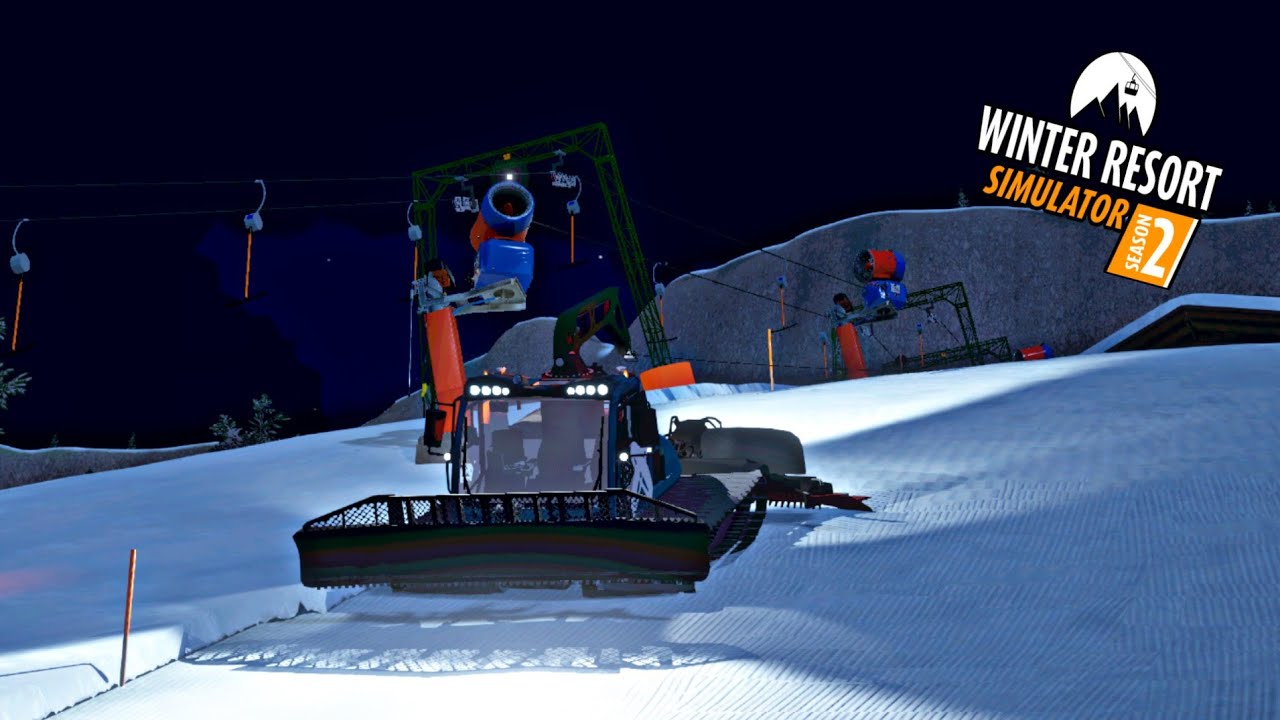 Winter Resort Simulator Season 2 / Pistenpräperation mit den Pinroth Leitwolf am Seil...