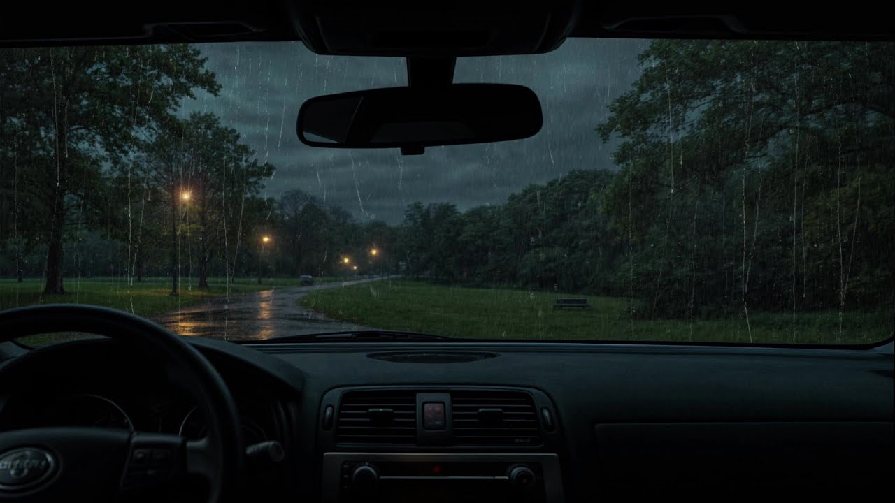 Heavy Rain Coming Through a Fixed Car Window – Relaxing Sounds for Sleep, Study and Stress Relief