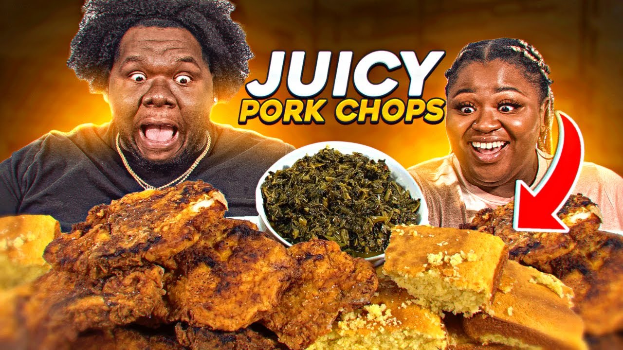 JUICY FRIED PORK CHOPS MUKBANG!! HASHTAG THE CANNONS | EATING SHOW