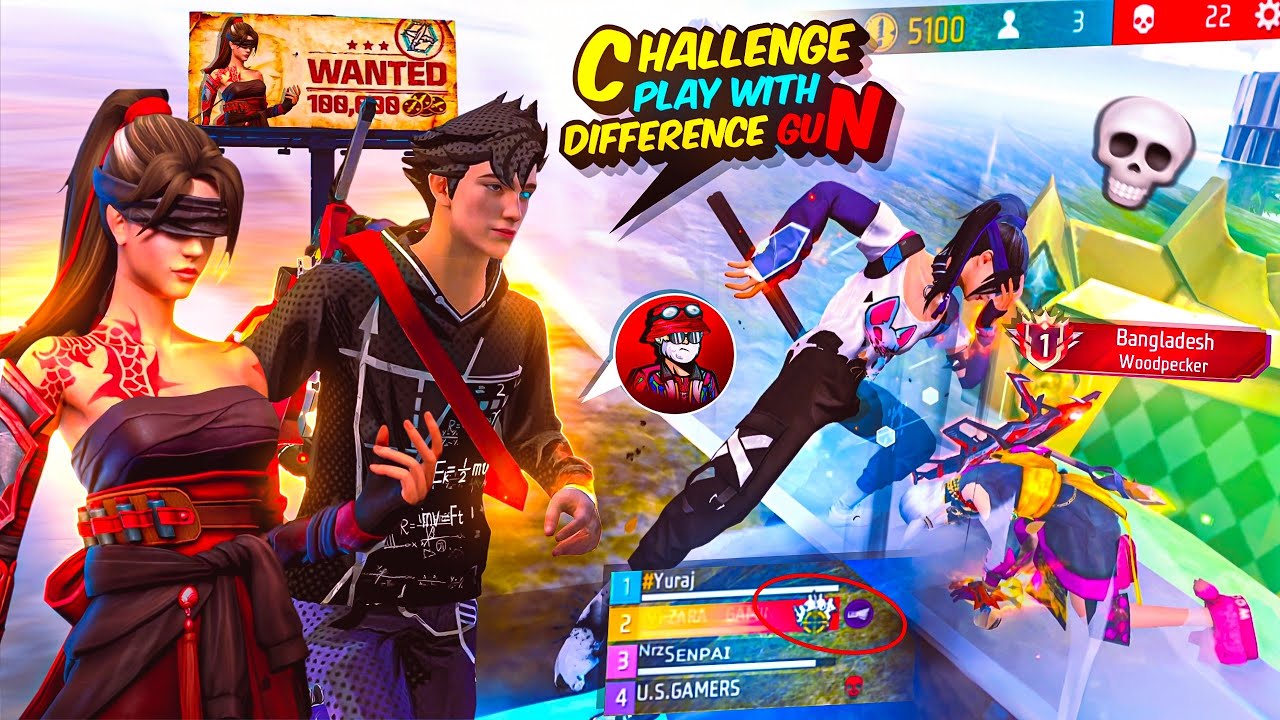 Challenge Accepted😱 Playing with Different Guns in Free Fire ❗️@NRZ