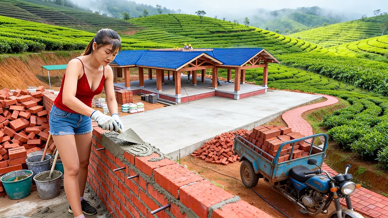 TIMELAPSE - Building Brick Embankments, Digging & Leveling the Land for New Construction