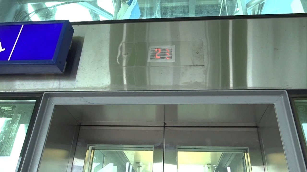 Brand-New 2013 KONE Monospace MRL T. Glass Elv/Lift@Leinelä Commuter train station, Vantaa, Finland