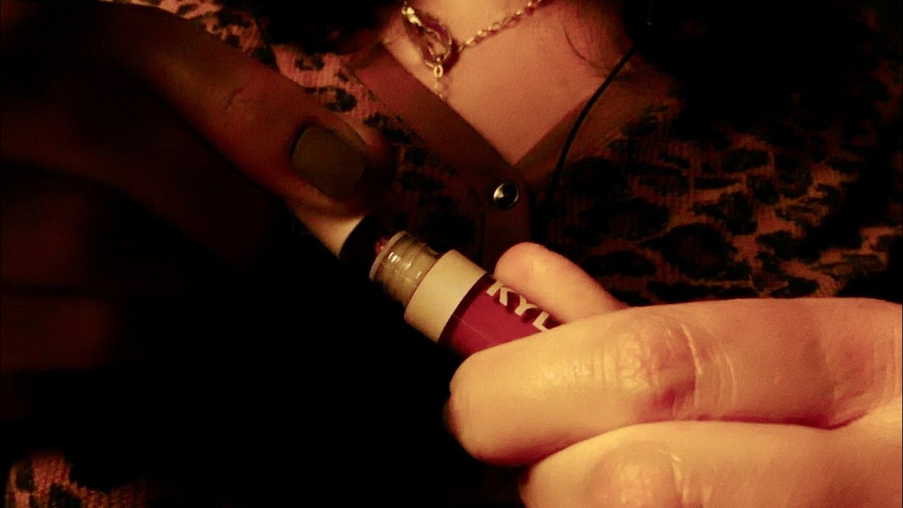 ASMR Lipstick Application and Light Mouth Sounds Kisses