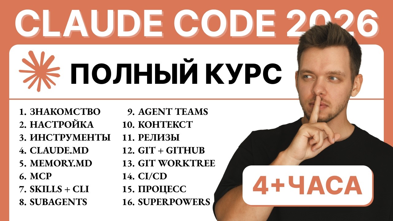 CLAUDE CODE: ПОЛНЫЙ КУРС 2026 (4+ ЧАСА)