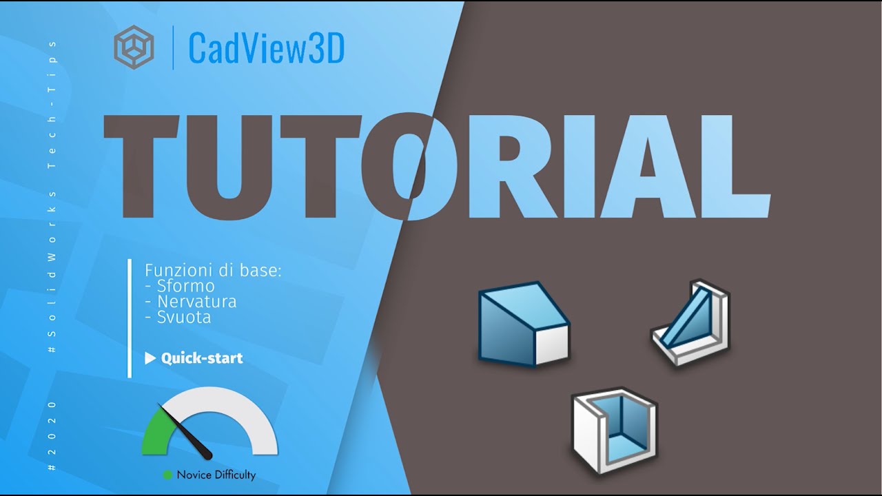 Solidworks Tutorial - Funzioni: Sformo, Nervatura, Svuota