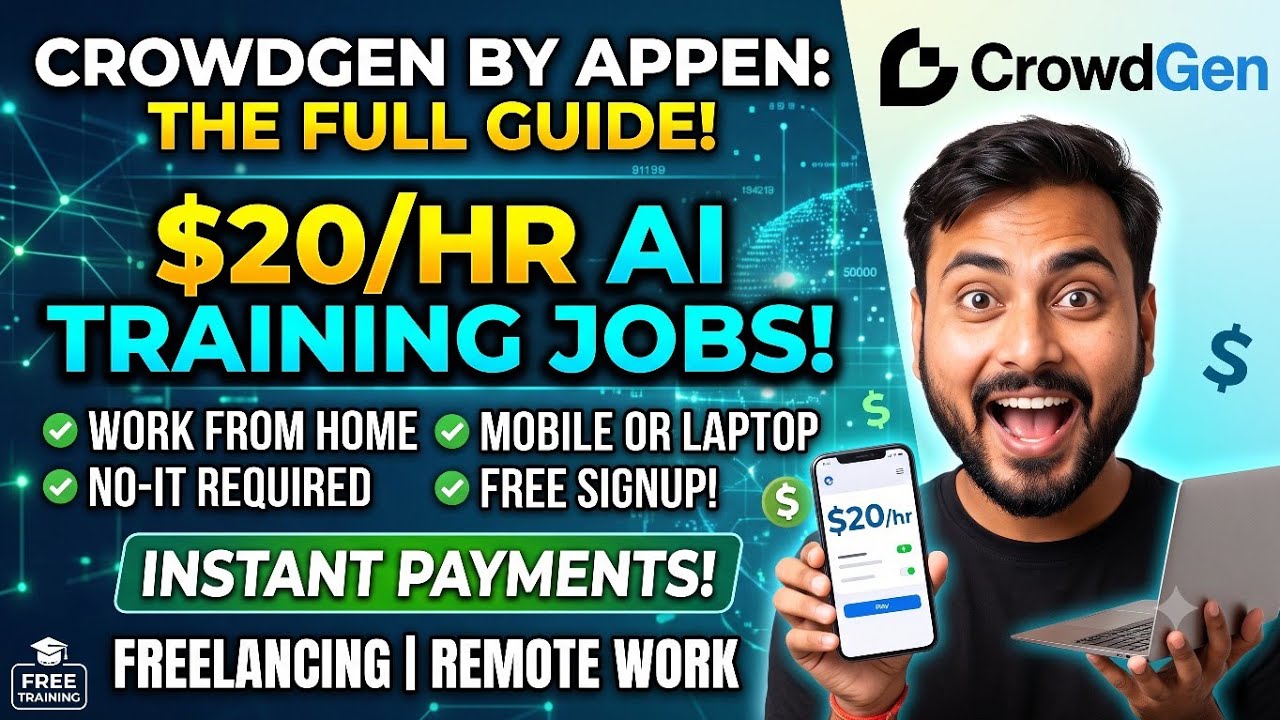 Earn $20/Hour with AI Training Jobs! CrowdGen by Appen Full Registration & Work Guide