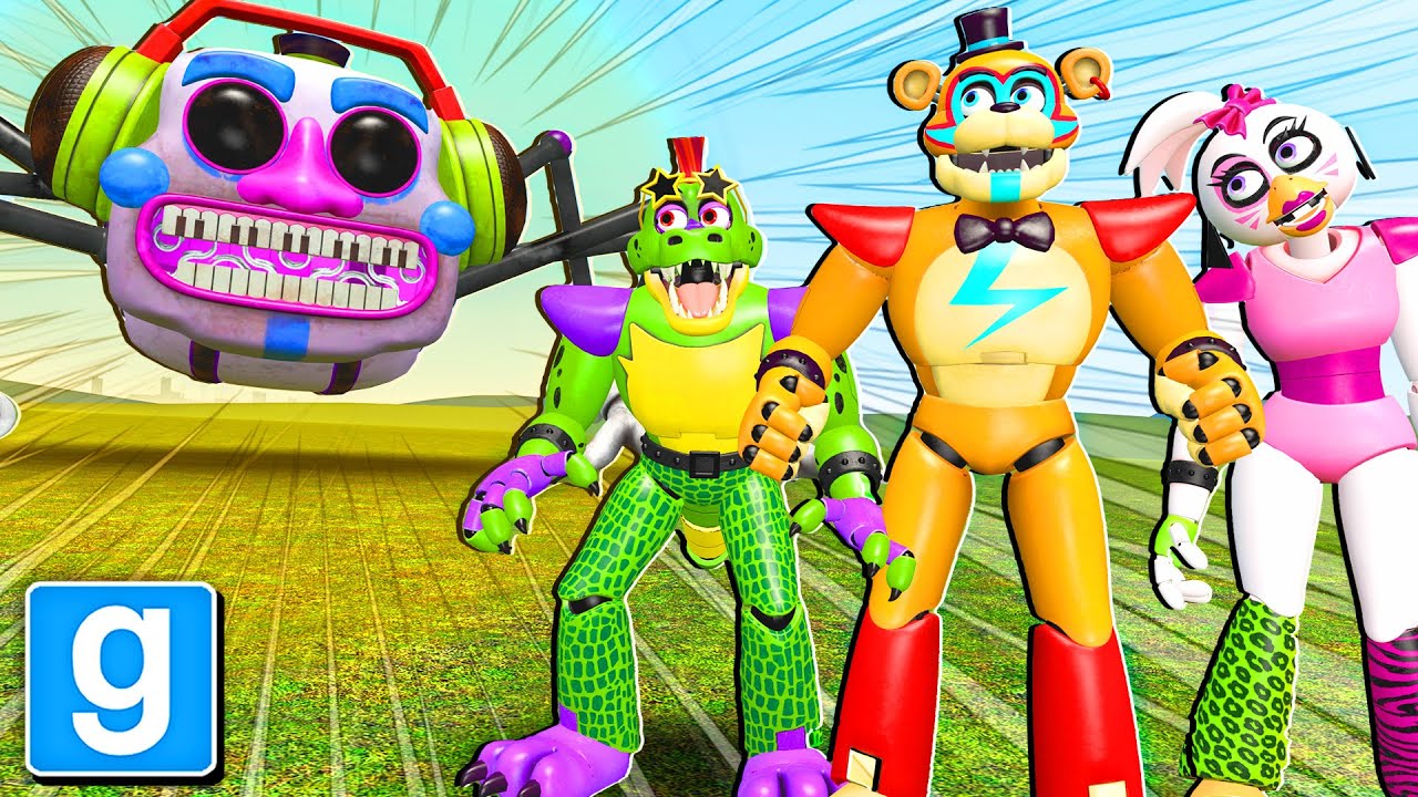 ALL FNAF SECURITY BREACH ANIMATRONICS vs DJ MUSIC MAN! - Five Nights at Freddy's Garry's Mod