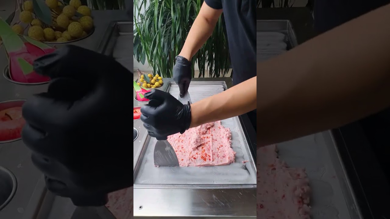 Street Strawberry Ice Cream So Creamy And Sweet #shorts #icecream #satisfying