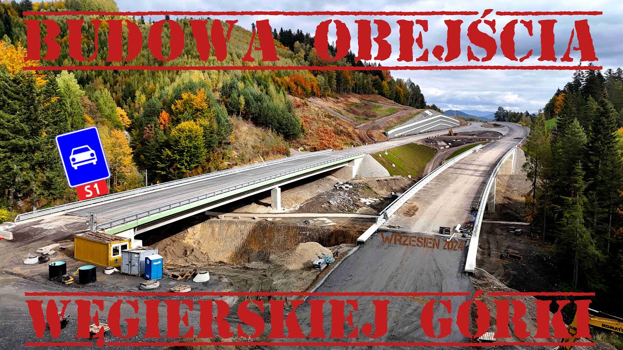 Budowa obejścia Węgierskiej Górki (S1 Przybędza-Milówka) WRZESIEŃ 2024 [DRON][4K]