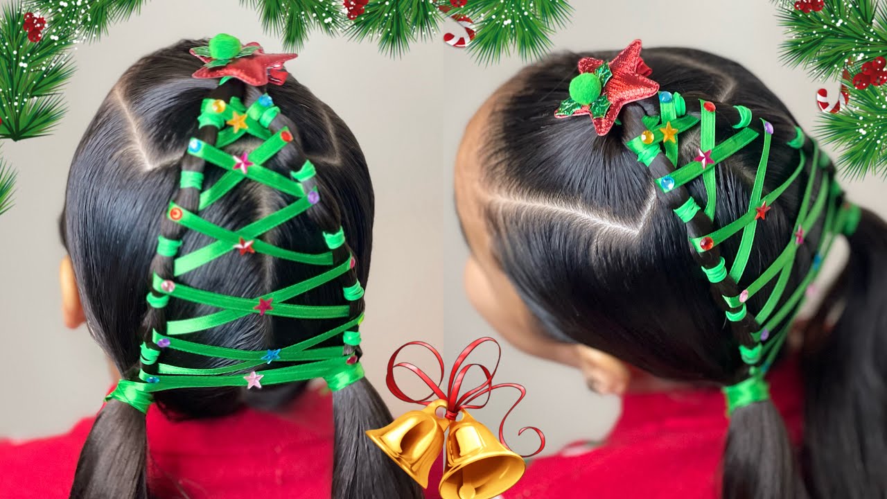 PEINADO NAVIDEÑO  PARA NIÑAS 🎄 / PEINADOS NAVIDEÑOS PARA NIÑAS 🎄PEINADOS LOCO 😜