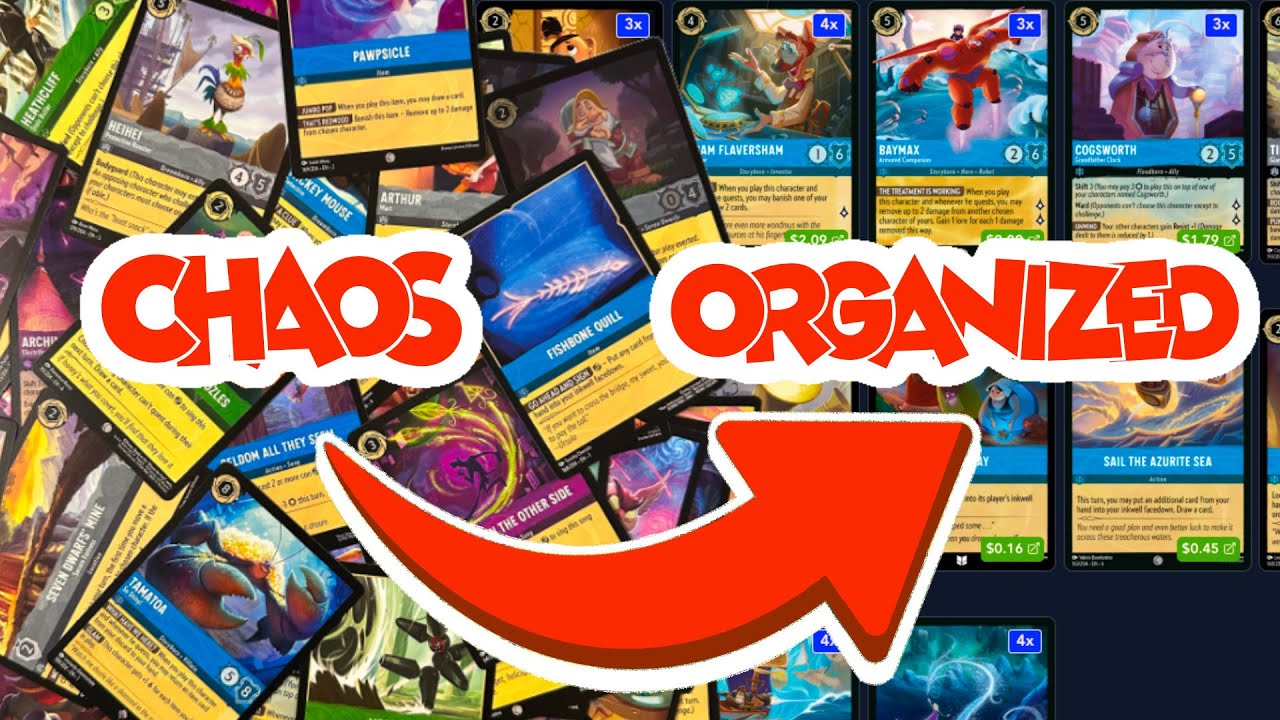 How to organize your Lorcana collection for deck building