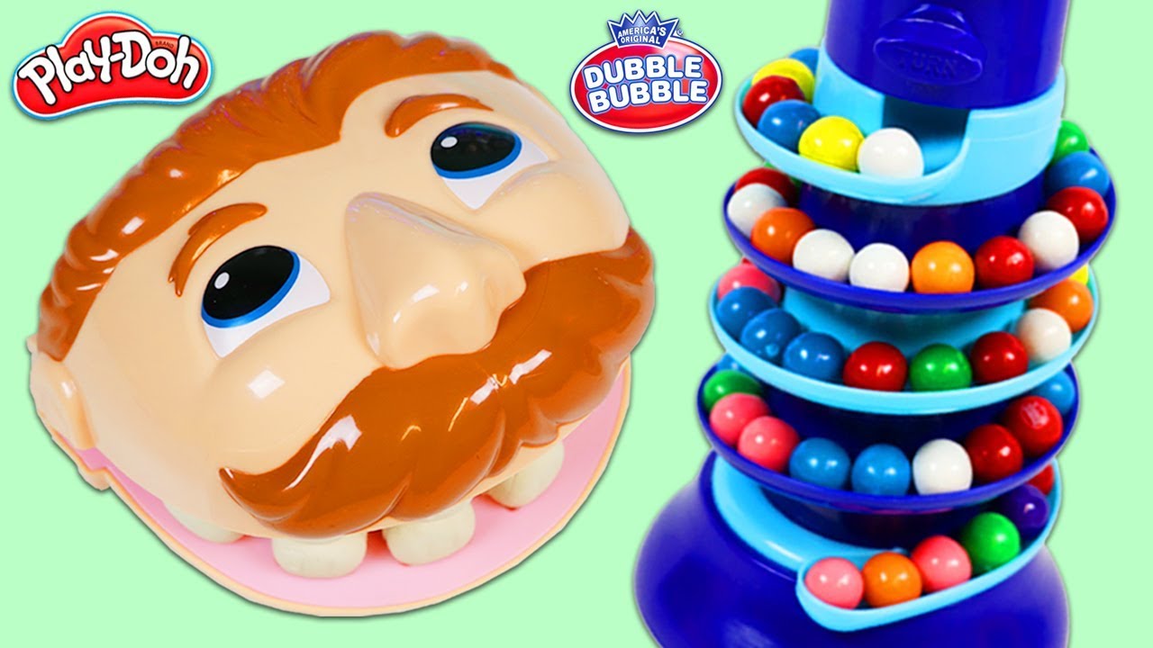 Mr. Play Doh Head Learns Colors With Gumball Dispenser!